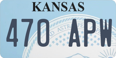 KS license plate 470APW