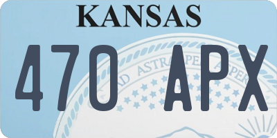 KS license plate 470APX