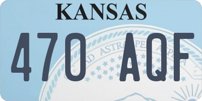 KS license plate 470AQF