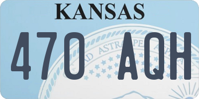 KS license plate 470AQH