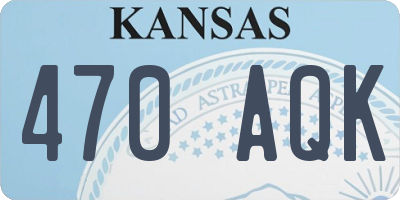 KS license plate 470AQK
