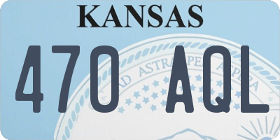 KS license plate 470AQL