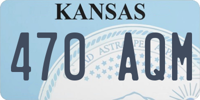 KS license plate 470AQM