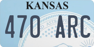 KS license plate 470ARC