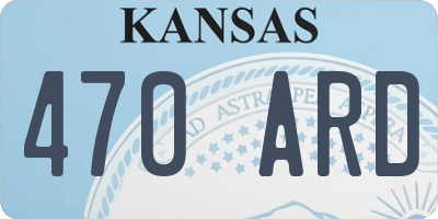KS license plate 470ARD