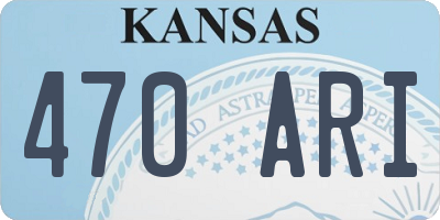 KS license plate 470ARI