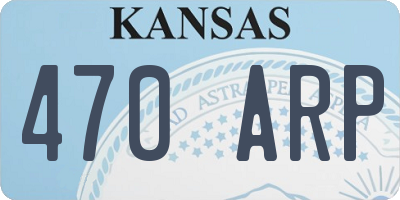 KS license plate 470ARP