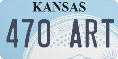 KS license plate 470ART