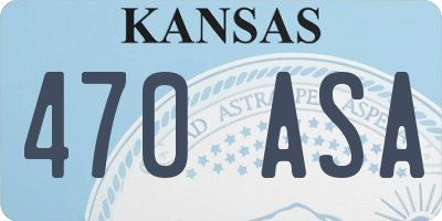 KS license plate 470ASA