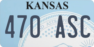 KS license plate 470ASC