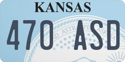 KS license plate 470ASD