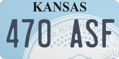 KS license plate 470ASF