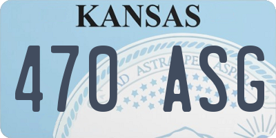 KS license plate 470ASG