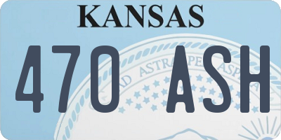 KS license plate 470ASH