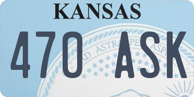KS license plate 470ASK