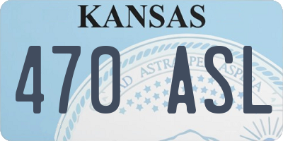 KS license plate 470ASL