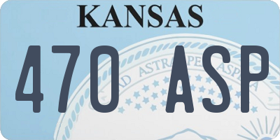 KS license plate 470ASP