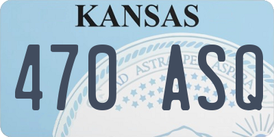 KS license plate 470ASQ
