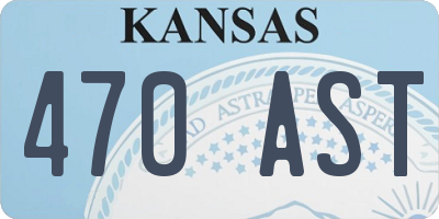 KS license plate 470AST
