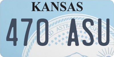 KS license plate 470ASU