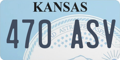 KS license plate 470ASV