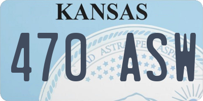 KS license plate 470ASW