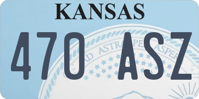 KS license plate 470ASZ