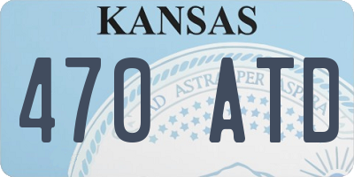 KS license plate 470ATD