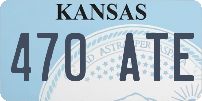 KS license plate 470ATE