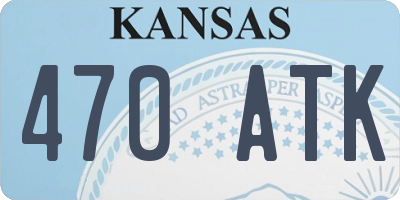 KS license plate 470ATK