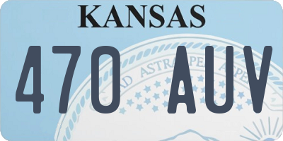 KS license plate 470AUV