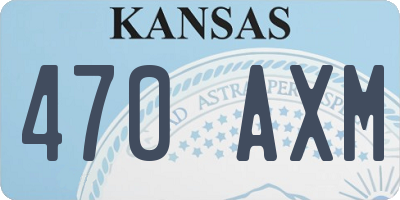 KS license plate 470AXM