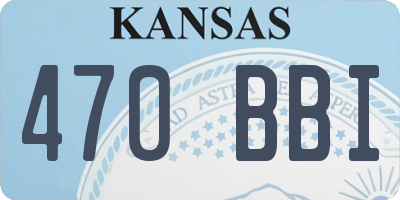 KS license plate 470BBI
