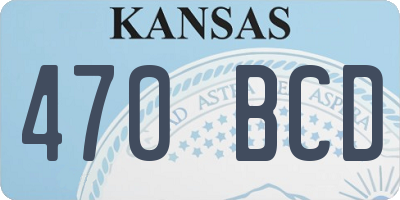 KS license plate 470BCD