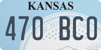 KS license plate 470BCO