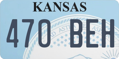 KS license plate 470BEH
