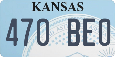 KS license plate 470BEO
