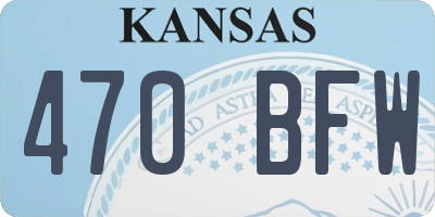 KS license plate 470BFW