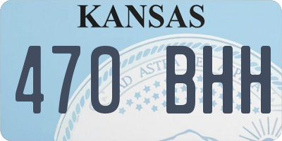 KS license plate 470BHH