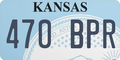 KS license plate 470BPR