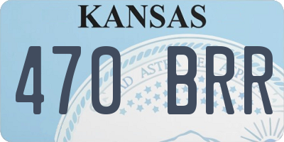 KS license plate 470BRR