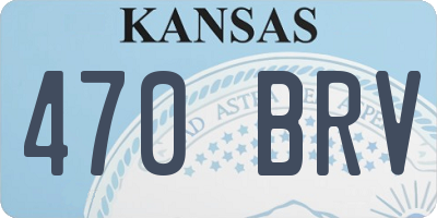 KS license plate 470BRV