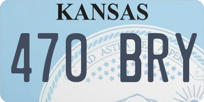KS license plate 470BRY