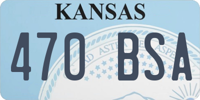KS license plate 470BSA