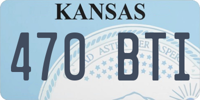 KS license plate 470BTI