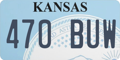 KS license plate 470BUW