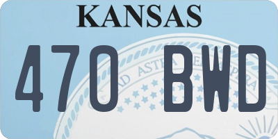 KS license plate 470BWD