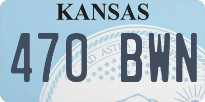 KS license plate 470BWN
