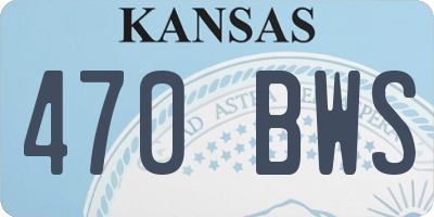 KS license plate 470BWS