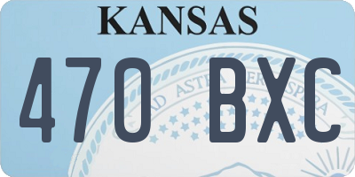 KS license plate 470BXC